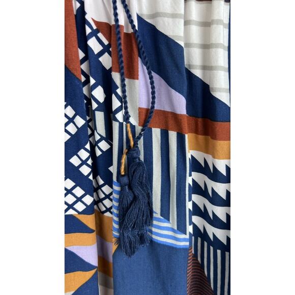 Anthropologie Porridge Ventura Abstract Patchwork Boho Geometric Flowy Blouse - Picture 5 of 10